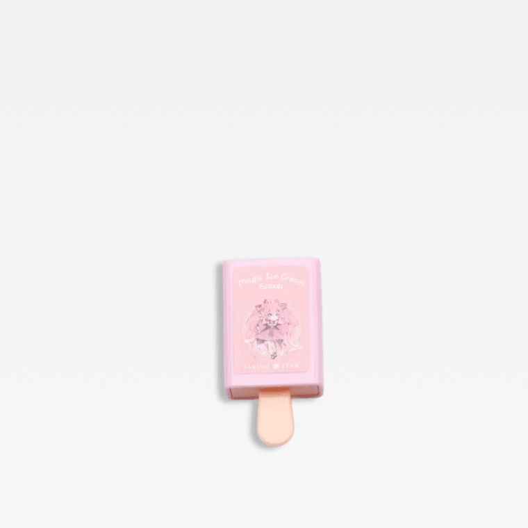 Office school Cartoon cute kawaii magic ice cream rubber eraser, Novelty stationery in pink