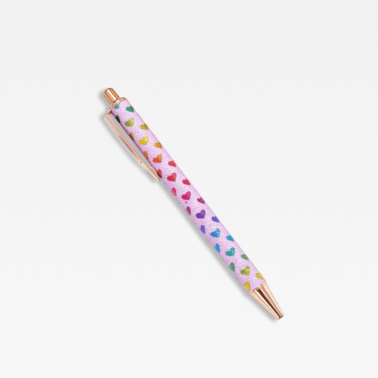 Office Home School kawaii cute writing Ballpoint Pen metal Stationery supply Pens in pink love hearts