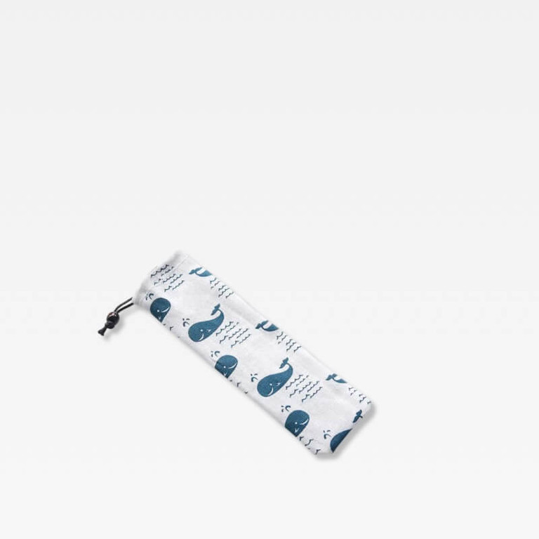 Japanese blue whales patterns chopsticks Cutlery drawcord Flatware Pouch in traditional design with drawstring close Lunch dining accessories closure travel office work lunch bags Accessory in white with multi color