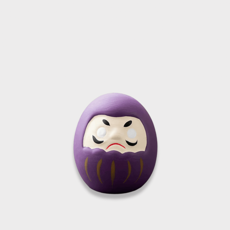 Japanese Ceramic Daruma Doll Crafts Charm Lucky Fortune Miniature Decor Daruma Japanese Traditional Style Home Ornament Dolls Charms figurines Souvenirs in purple