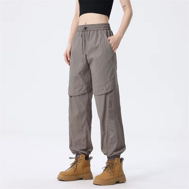 Women’s woman womens Men’s man mens Unisex Genflex Gender Neutral Genderfluid petite-, tall-, plus-, size Straight Loose American Youth Casual Straight Fashion Thin Style S-5XL Mid-rise Wide-leg Baggy Cargo Pants Breathable Thin Trousers in Khaki