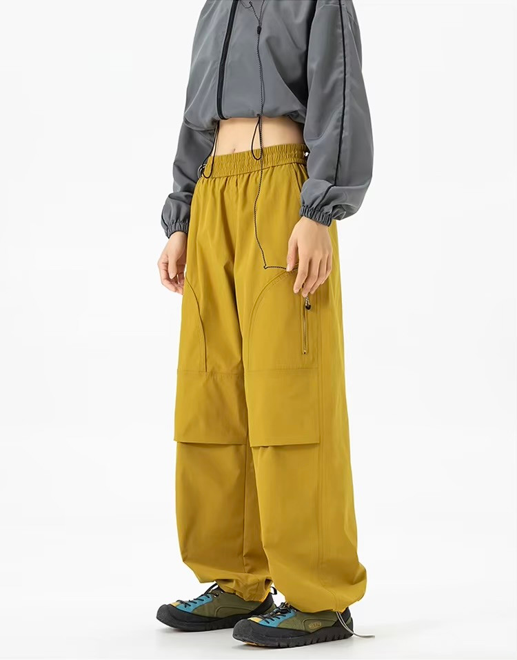 Women’s woman womens Men’s man mens Unisex Genflex Gender Neutral Genderfluid petite-, tall-, plus-, size Straight Loose Youth Casual Straight Sportswear fitness skiing commuting outdoors workwear Fashion Thin Style S-XXL Mid-rise Wide-leg Baggy Cargo Field Pants Breathable Thin Trousers in yellow