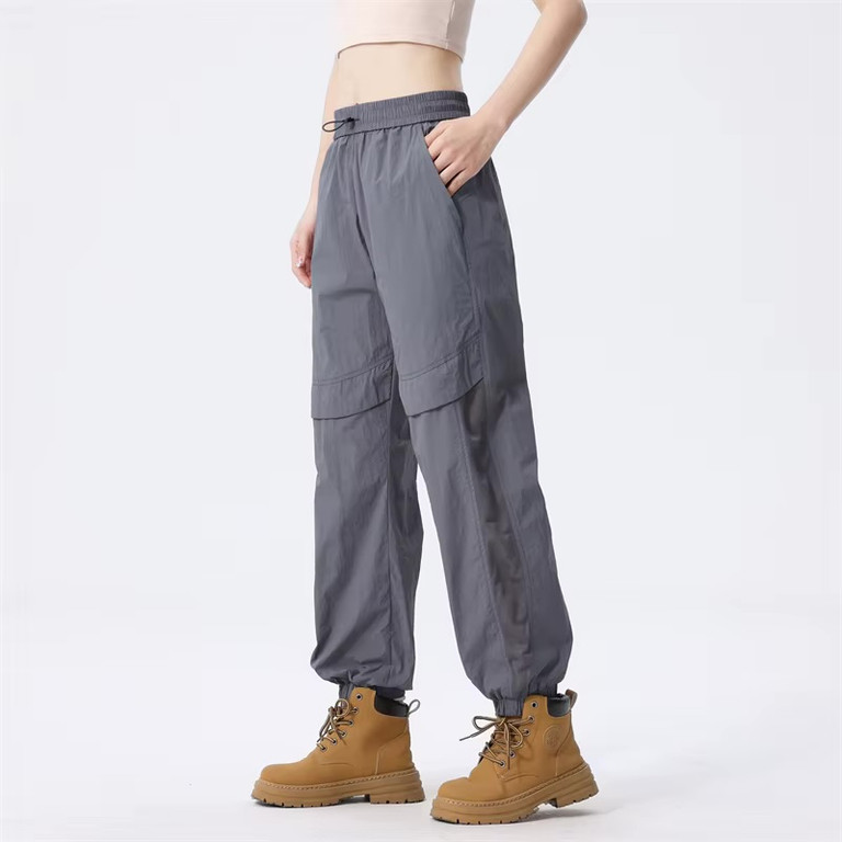 Women’s woman womens Men’s man mens Unisex Genflex Gender Neutral Genderfluid petite-, tall-, plus-, size Straight Loose American Youth Casual Straight Fashion Thin Style S-5XL Mid-rise Wide-leg Baggy Cargo Pants Breathable Thin Trousers in Gray grey