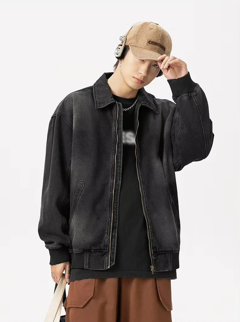 Men’s man mens petite-, tall-, plus-, size Trending Light Travel Trendy Spring Summer Fall Autumn Winter all-season formal office commute workwear Outerwear distressed washed denim Jacket outdoor Outwear Jackets in black