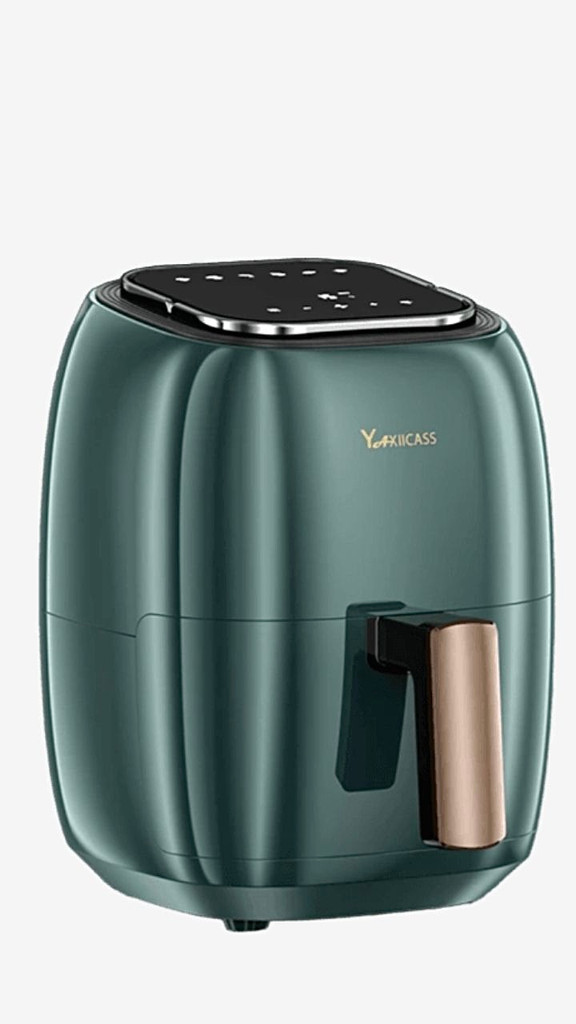 YAXIICASS 6L Electric Air Fryer 1400W Digital LED Touchscreen Green Deep Fryer Without Oil 360° Baking Oven For Home Cooking Trending