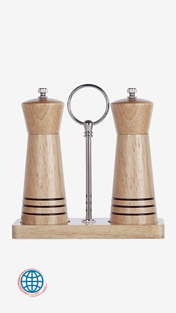 Salt And Pepper Grinder Mill Set Refillable 2 Pack Wood Grinders For Whole Peppercorn And Himalayan Salt Mills Trending Salt Pigs, Cellars & Servers