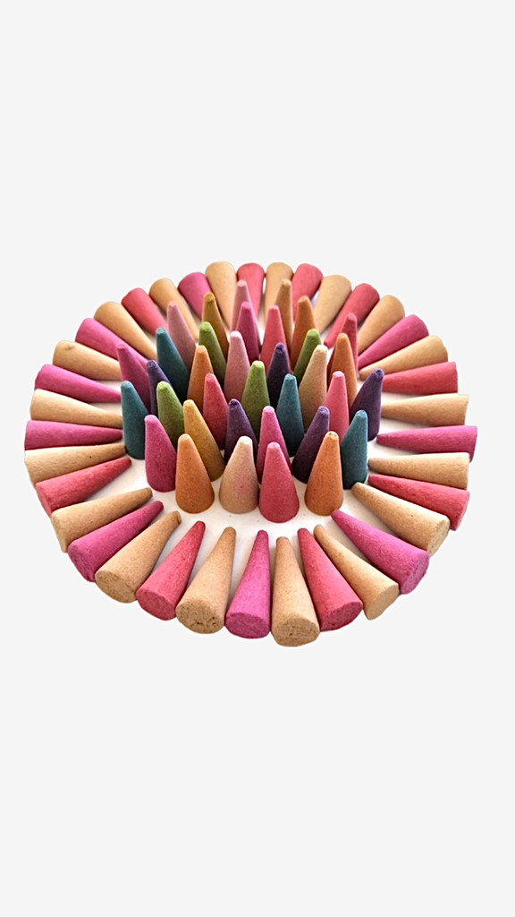 Thai Tower Incense Cones 100/250/500/1000 Pcs Natural Mix Colorful Tower Thailand Incense Aroma Cone Gorgeous Pyramids for Burner Meditation Yoga Trending