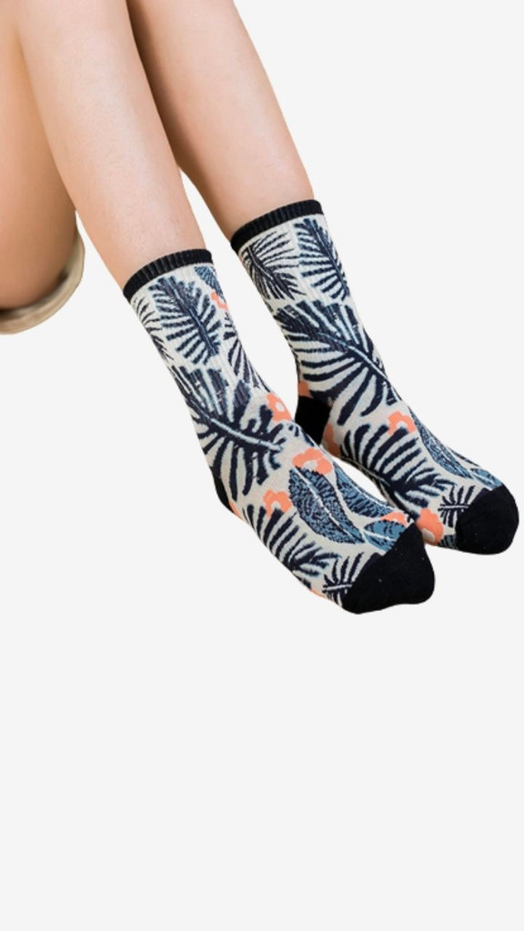 Print Crew Socks Fashion Colorful Pattern Cotton Woman Middle Tube Funny Casual Unisex Woman Man Cute Harajuku Ankle Sock For Couples Trending in Black Blue Pink Red White