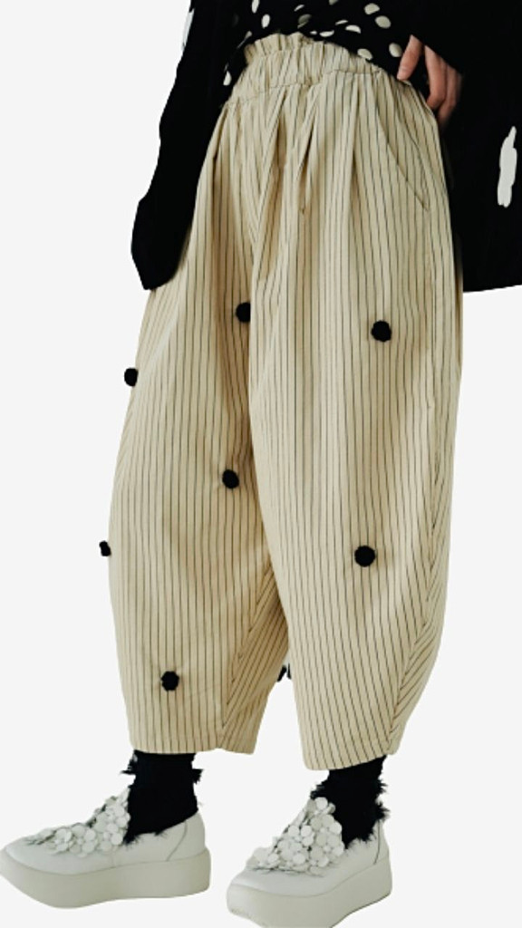 Mid Rise Loose Pants Womens original black small flower stripes casual shrinking apricot harem pants for woman Trending