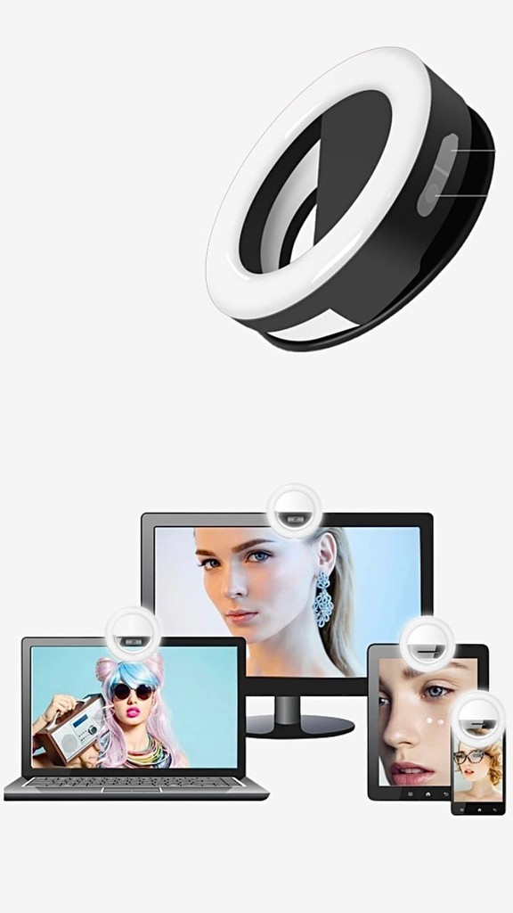 Clip-On Ring Light Selfie Rings Mobile Phone Clip Lens 360 degree Light Lamp Bulbs Emergency For Photo Camera Well Smartphone Beauty Macro & Ring Lights Trend in Black White
