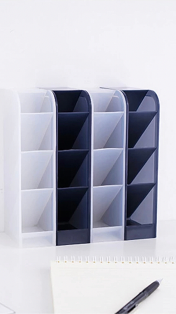 Desktop Storage Box Creative fashion oblique pen holder wheat stalk multi function desktop office stationery accessories supplies Boxes Bins Trending in White Blue