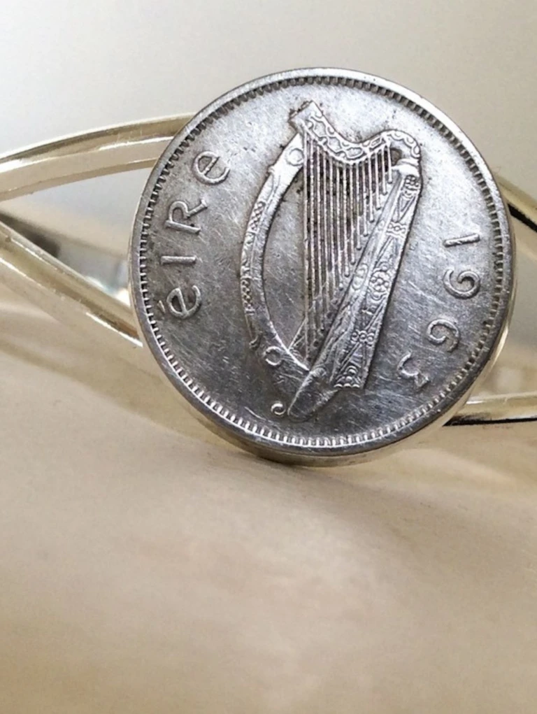 Irish Harp Coin Bracelet Fashion Ireland Trend