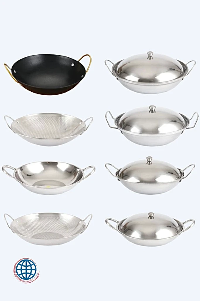 Round Flat Bottom Stainless Steel Wok Thick hot pot alcohol buffet mini chafing dish stove soup pan Trending woks pans