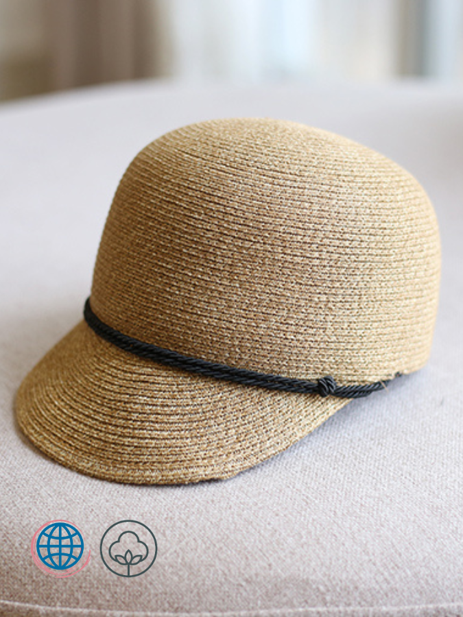 Japanese Straw Hat  Women's Japan Style Classic Woven Sun Hats Fashion Outdoor Wear Cap Equestrian Casual Adjustable Visors Headwear Caps Trending for Woman in Khaki