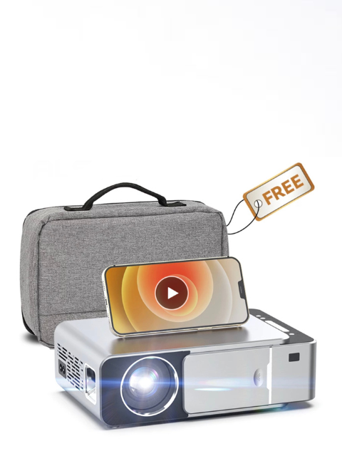 Mini Led Projector   Support 4K 3D Android WiFi Movie Game Portable Cinema Beamer For Smartphone with Gift Projectors in Silver Red