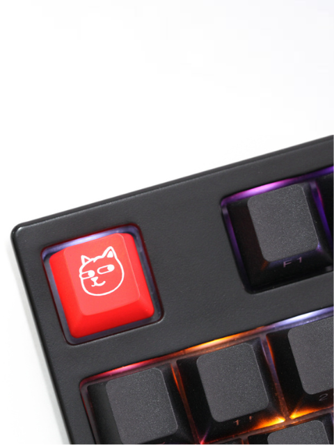 Novelty Shine Through Dog Keycap ABS Etched back lit black red r1 dogs head puppy Trending keyboard keys