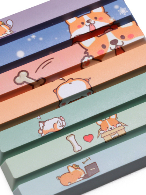 Shiba Inu Keyboard Keycap Spacebar   Novelty allover dye subbed Keycaps spacebar pbt custom mechanical keyboards  Trending my cute puppy dog bone lovely Blue Purple Green