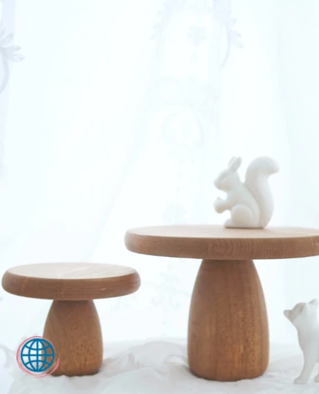 Wood Plate Dessert Cake Stand   Vintage Wooden Mushroom Stands Display Plates Fruit Tray Trending Home Wedding Party Decor Tableware Service Set