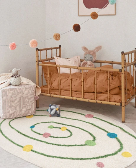 Oval Universe Rug  Soft Fluffy Chic Bedroom Bedside Carpet Area Floor Pad Bathroom Mat Baby Kids Room Aesthetic Home Nursery Decor Trending Rugs in White