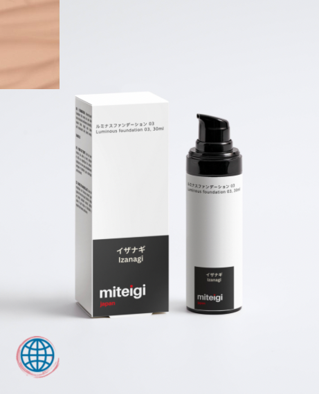 Luminous foundation 03 30ml Izanagi mineral-based foundation that evens out your skin tone, moisturises and leaves a beautiful, natural finish with Aloe juice and Blueberry extract trending skincare by miteigi