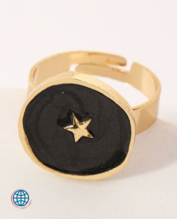 Black Star Ring   Unisex Women’s Mens Brinco Astral Stars Fashion Jewelry Accessories Rings Statement Jewellery for trending Man Woman