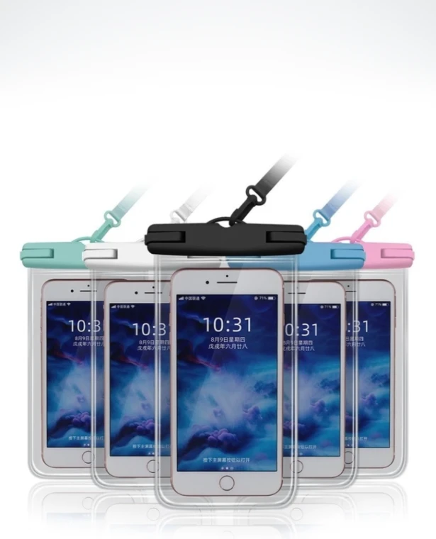 Waterproof Mobile Phone Case   PVC Transparent Cellphone Pouch Swimming Surfing Underwater Diving Water Proof Phones Bags in trending Green Blue White Black Pink