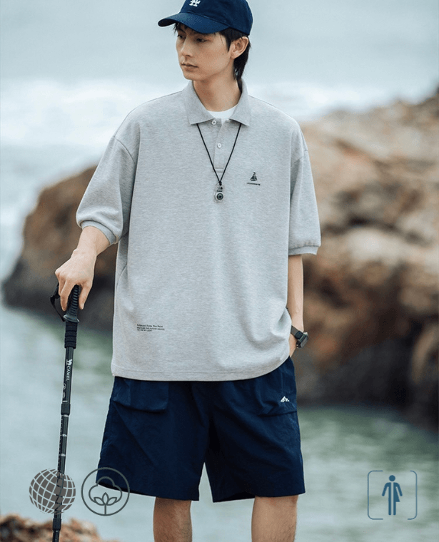 Polo Shirt  Genderful Unisex Anywear Summer Men's Women’s Plus Size Original Couple Breathable 250g Fabric Large Fashion Print Mens Tops Designer Top Shirts for Man Woman in trending Light Gray grey