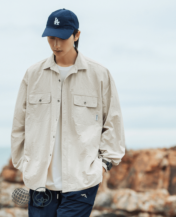 American Retro Shirt   Mens Spring Summer Men's Women’s Unisex Anywear Worker Long Sleeve Couple Fashion Old Casual Versatile Turn-down collar Check Pockets Shirts Coat for Man Woman in trending White