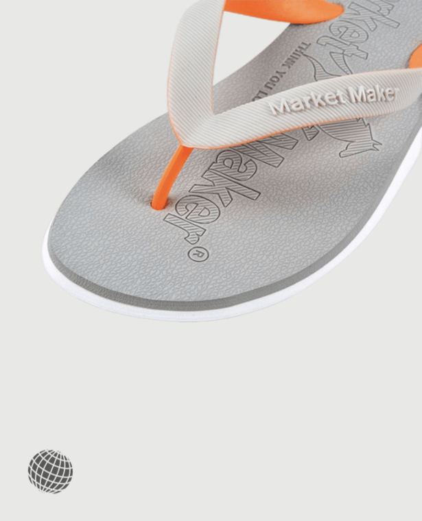 Flip Flops  Men’s Summer Soft Rubber Mens Slippers Outside Wearing Beach Non-Slip Outdoor Casual Sandals Holiday Maker Word Drag Boy Petite Plus Size Footwear for Man in trending Gray grey Orange