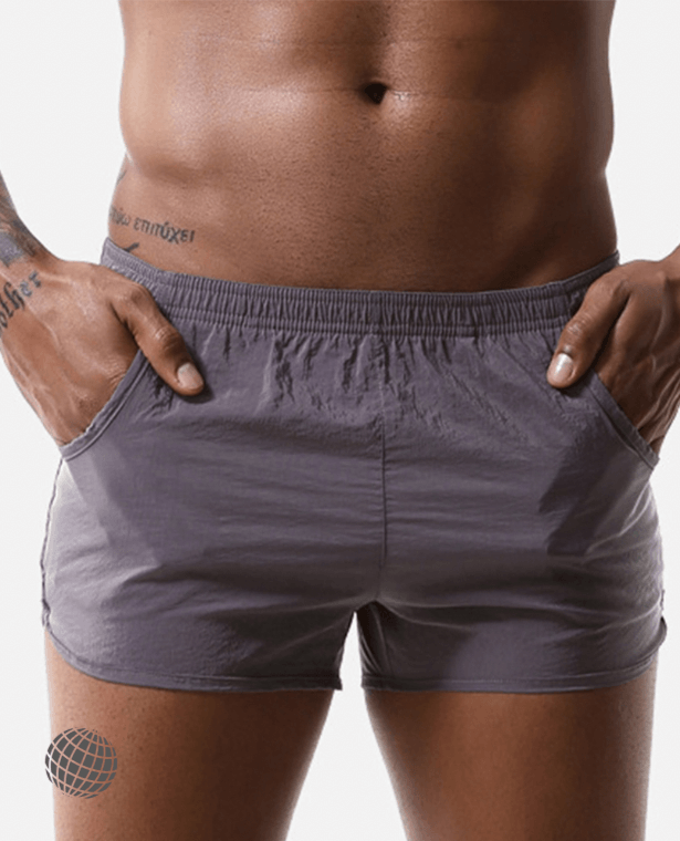 Sports Boxer Shorts  Men’s Fitness Running Sport Briefs Trunks Underpants Elastic Waist Solid Underwear Fitness Yoga Boxers Plus Size Sportswear for Man in trending Dark Gray grey