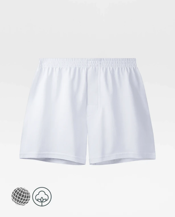 Poplin Weave Cotton Breathe Boxers  Men’s Breathable Comfort Underpants Trunks Sexy Boxer Briefs Elastic Shorts Pajama Underwear Penis Bulge Plus Size Boxershorts for Man in trending White