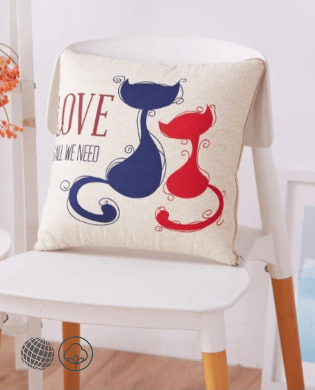 2-in-1 Pillow Patchwork Quilt    2 in 1 cotton warm cartoon foldable patchwork quilt bedding blankets printed home office car throw pillows cushion Quilts bed linen Blanket in LOVE Is All You Need Letter print cat blue red trending kitty cats