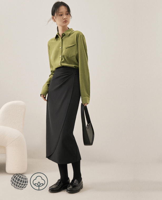 Classic Shirt  Women's Clothing Spring Fashion Leisure Vintage Female Long Sleeve Chic Comfortable Casual Blouse Plus size Shirts for Woman in trending Green