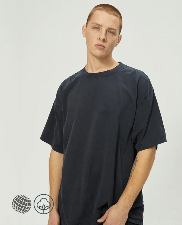Crewneck Heavyweight T-Shirt   Men’s Boys Sports Fitness Round o-neck Streetwear Tees Heavy Weight Short Sleeve Retro Washed Old T-shirt for Men Couple Loose Oversize Tee Shirt 3xl Plus size Tops for trending Man in Carbon Black
