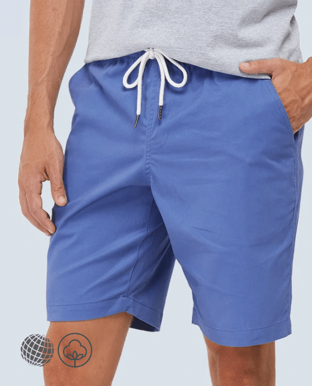 Vintage Shorts 2-Pack   Mens Summer Classic Plus Size Cotton Casual Thin Loose Sportswear Running Fitness Training Cycling Gym Shorts Breeches for trending Man in Sky Blue