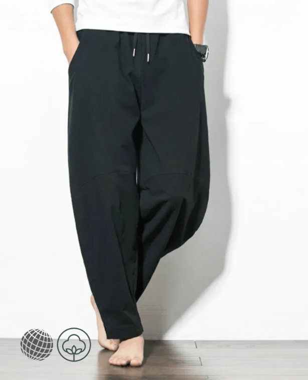 Loose Drawstring Harem Pants black  Men’s Summer Chinese Style Casual Large Size 5xl Long Wide Leg Beachwear Fitness Sports Trousers for trending Man