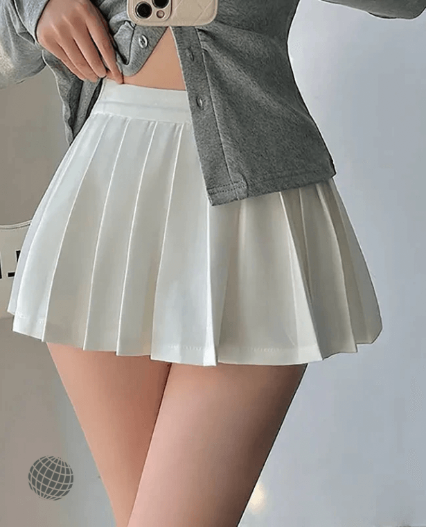 Pleated Skort Women’s Exercise Skirt Shorts Y2K High Waist A Line Mini Student Preppy Jk Korean Womens Slim Casual Petite and Plus size Tennis Skirts for trending  Woman in White