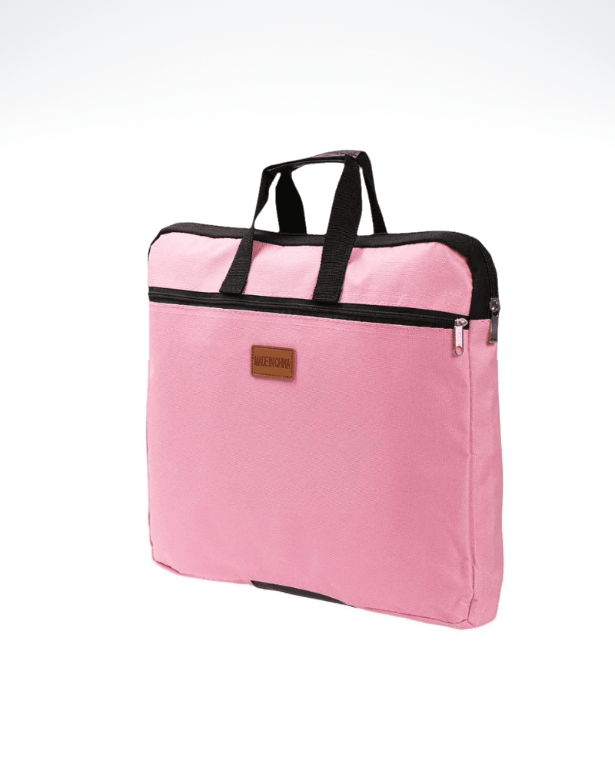 Waterproof Canvas Laptop Bag   Office Work Business Documents Handbag Double Layers Book A4 File Folder Holder with Handle Zipper Big Capacity Handbags Bags in pink