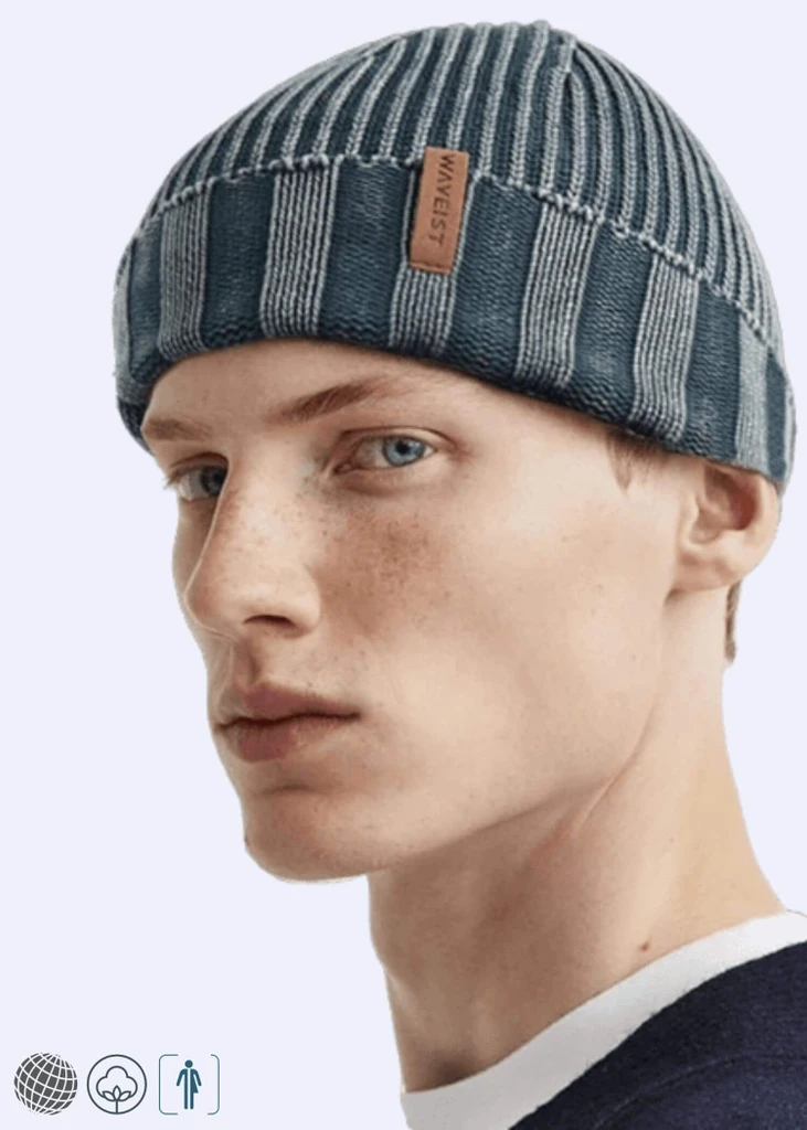 Rib Beanie   Genderful Anywear Unisex Men’s Women’s 100% Cotton vintage washed Ribbed Knit hat Mens Womens, Winter Leisure Sports One Size fits All Activewear Fitness Headwear for trending Man Woman in trending dusk blue