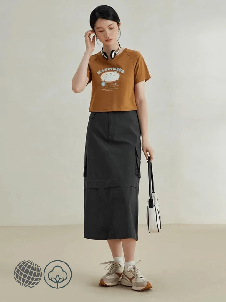 Loose T-Shirt brown  Women's Retro Summer American Crewneck round o-neck Short kawaii Tops Womens Petite Size T-shirts FUNNY LIFE white Scotty Dog Tees for trending woman