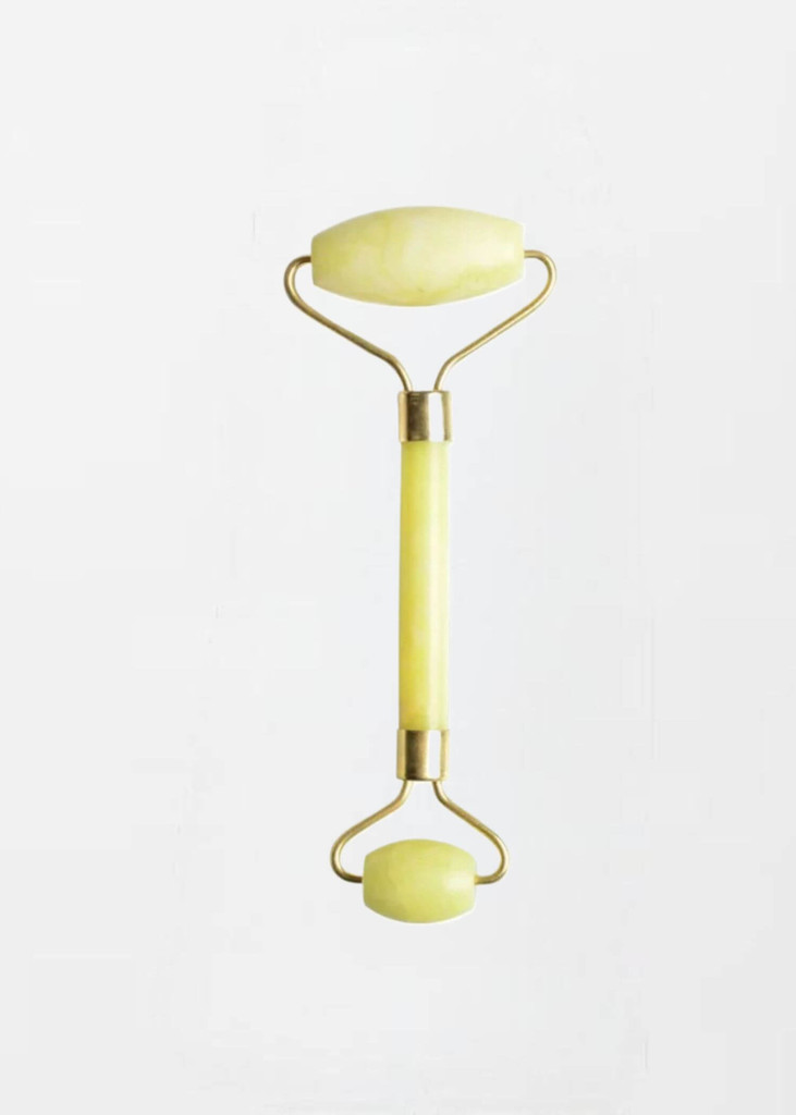 Jade Massage Roller double head    Yellow Facial Natural Stone Neck Lift Eye Massager Body skincare beauty grooming