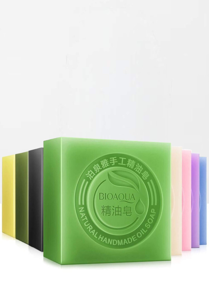 Luxurious Essential Oil Soap Bar   100g Collection Featuring BIOAQUA's Honey, Rose, Jasmine, and Lavender, Bamboo Charcoal Soaps Bath toiletries
