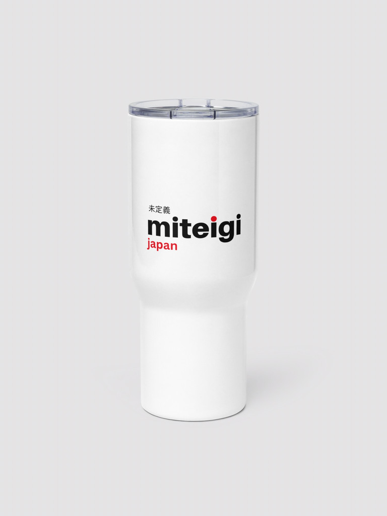 miteigi Logo Travel Mug with handle miteigiYūki Fitness Sports Activewear by miteigi Branded product item Mugs Drinks containers