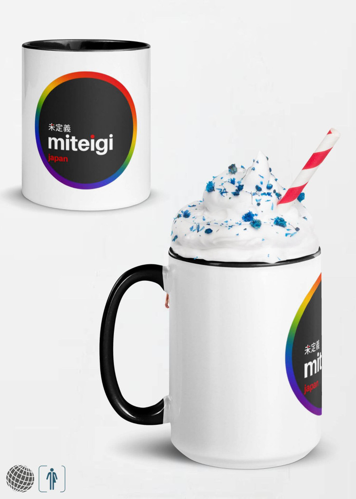 miteigi Logo Pride Mug  Branded product item Men’s Women’s unisex LBGTQ+ coffee drinks mugs Colorful multicolor drinking milk cups for man woman in black 11oz 15oz
