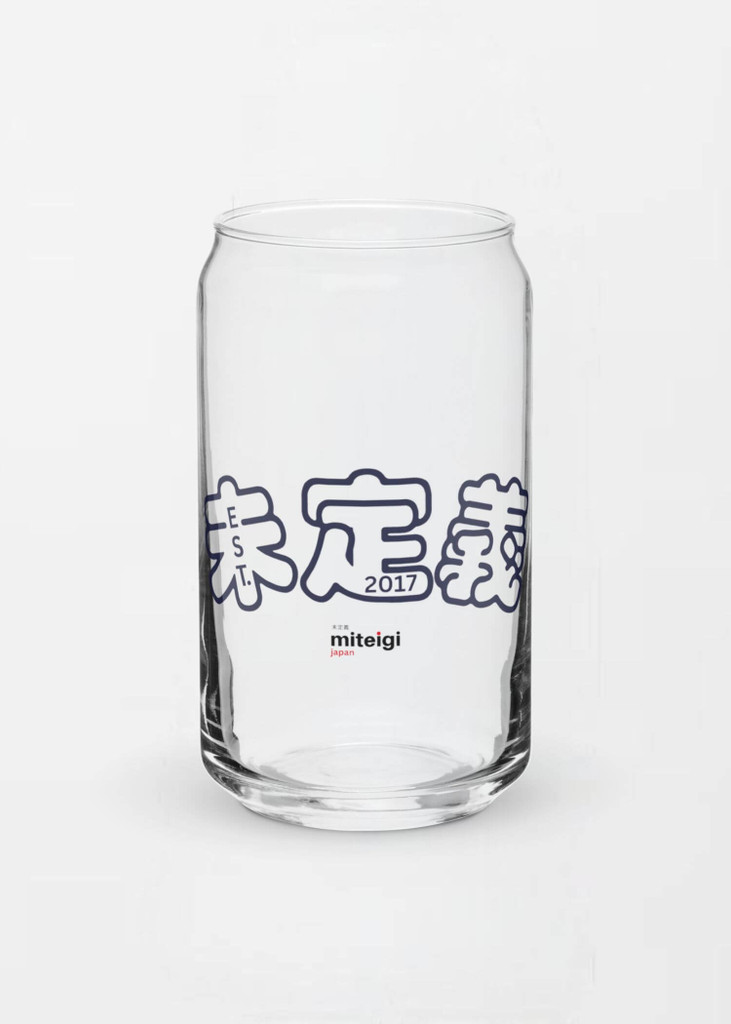 Can-Shaped Arch Logo Glass Tumbler EST. 2017  Drinks Glass wine, juice, milk drinking glasses miteigi-Logo branded product item tumblers Glassware Transparent clear with black pattern