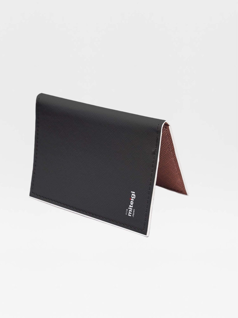 PU Card Wallet miteigi Logo     Unisex Anywear Mens Women’s Fashion Short Wallets Small PU vegan Leather Quality Female Card-Holder Slim Simple Purses bags for Man Woman in black