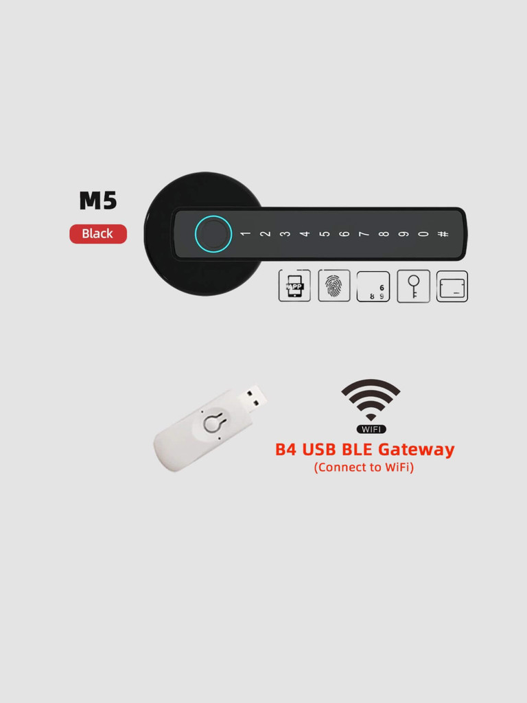 Fingerprint Door Lock    RAYKUBE M5 Tuya BLE Digital Eelectronic locks with Password/ Key/ IC Card/ Smartlife/ Tuya APP Unlock