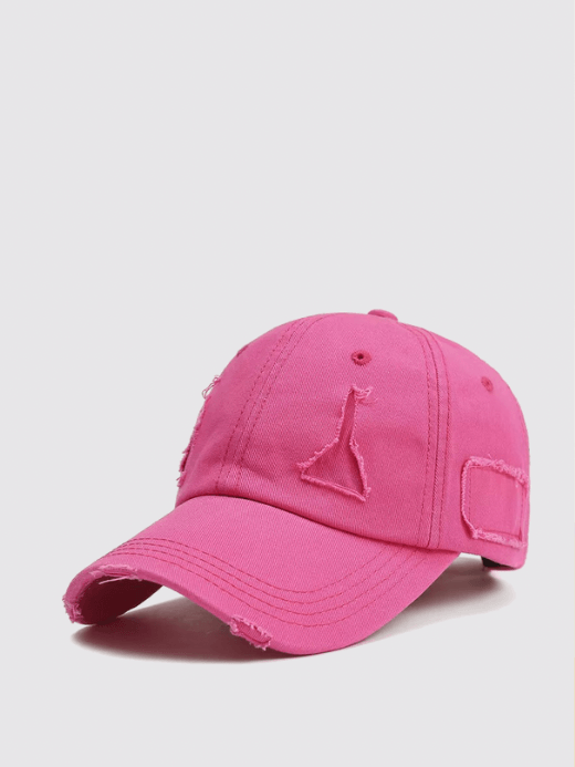Snapback Indie Rip Baseball Cap Mens Women’s Unisex Fashion Holes Ripped Hip Hop 100% Cotton Dad Hat Men's Caps Golf Women's Daddy Caps for Man Woman in Pink