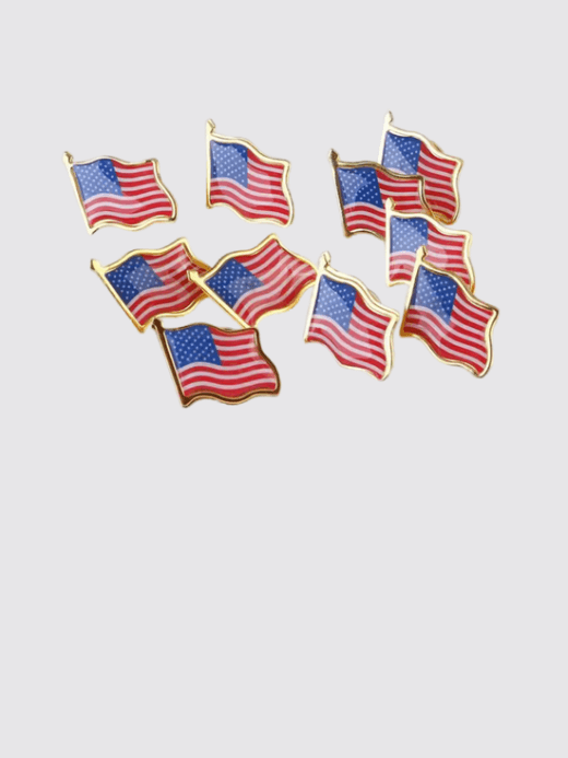 American Flag Lapel Pin 10-Piece  10PCS United States of America USA country flag Hat Tie Tack Badge Pin Metal Lapel Pins