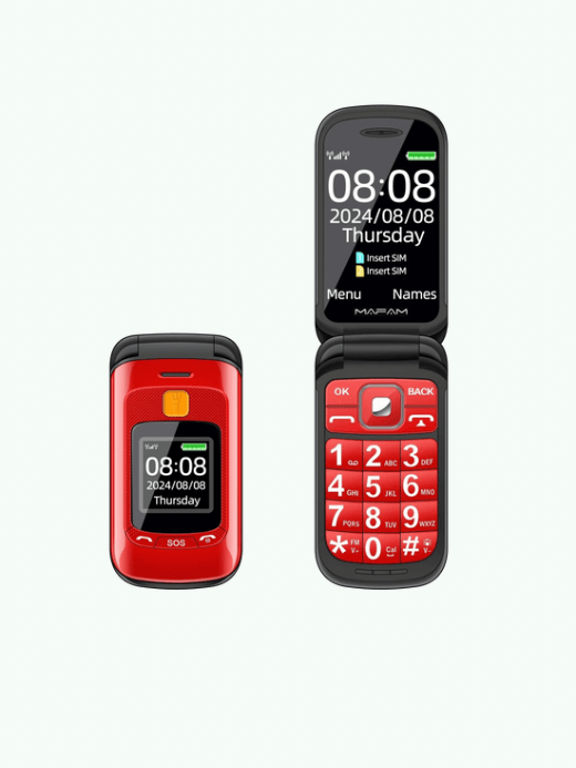 Senior Flip Big Button Dual Display Mobile Phone For Elderly Two SIM Card Large Button Speed Dial Flashlight FM Radio Push Button SOS Call cellular phones in black, red